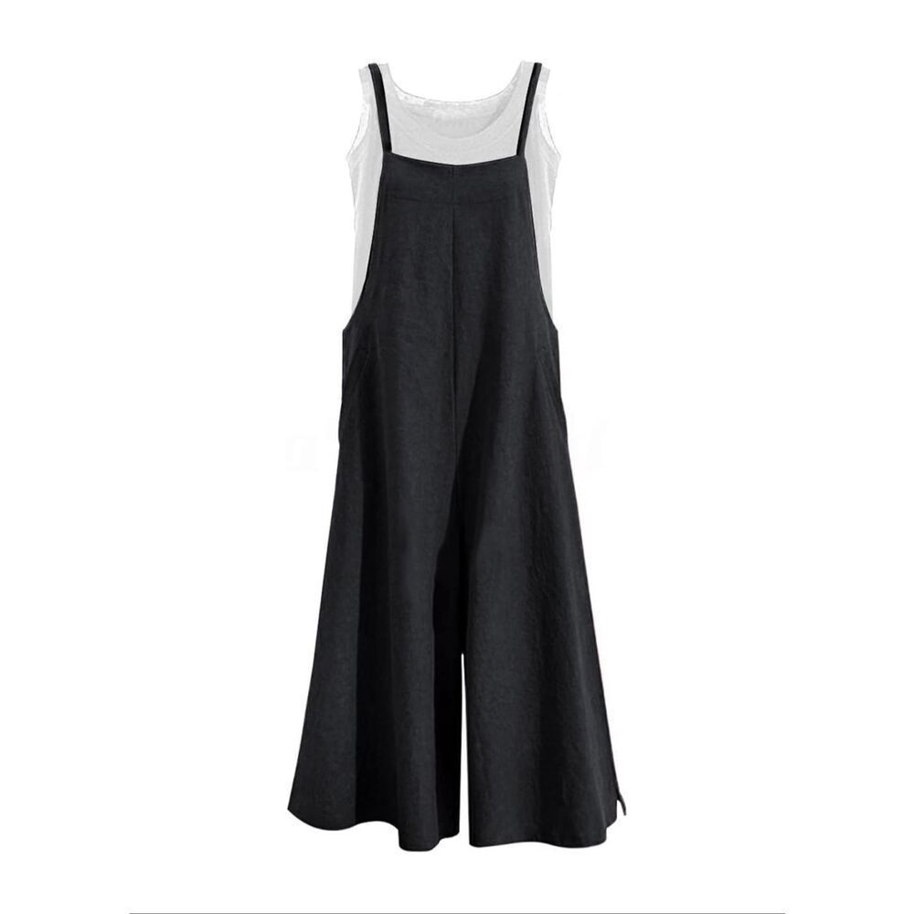 Wide leg black jumpsuit